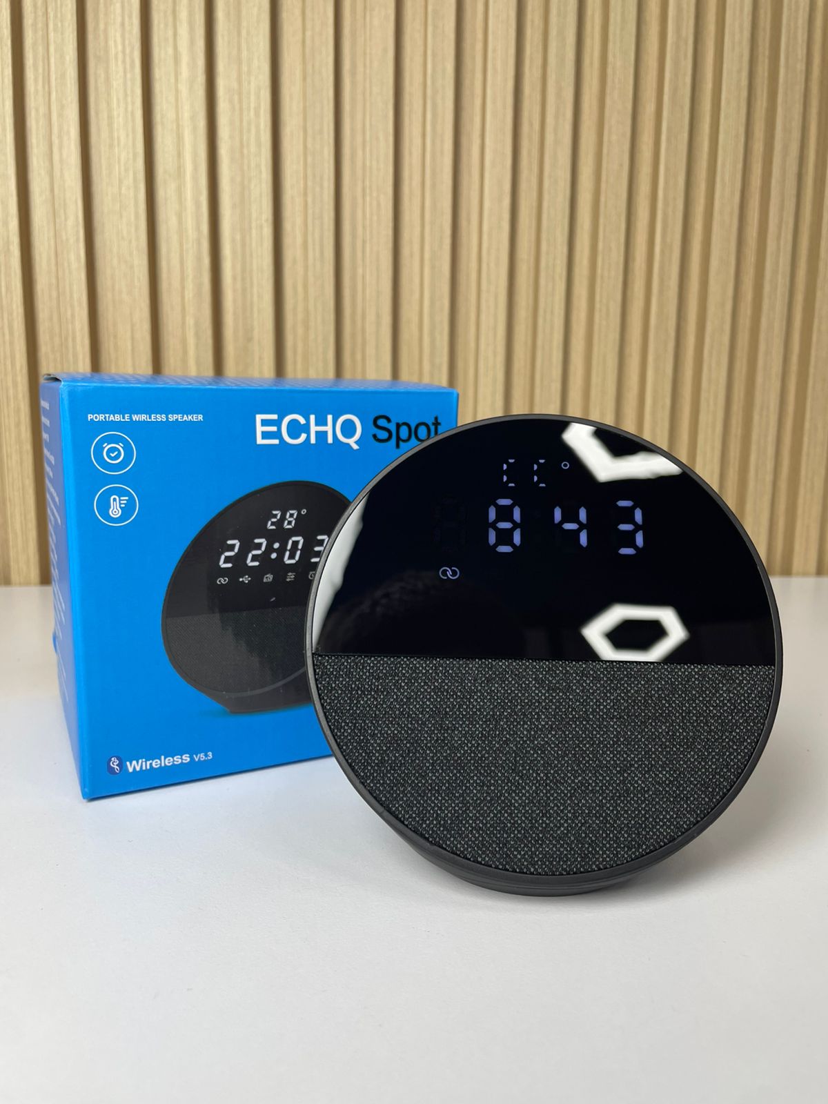 Parlante Reloj ECHQ Spot – Bluetooth & Alarma