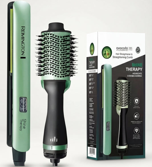 Combo Belleza: Cepillo Secador + Plancha de Aguacate